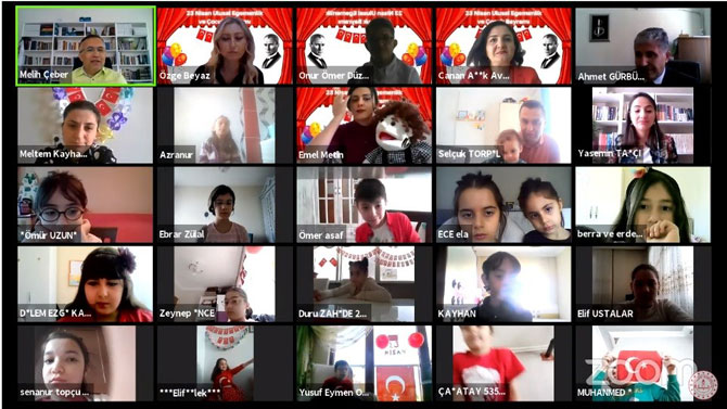 Vali Kemal Çeber 23 Nisan’da Video Konferans Yöntemi ile Çocuklarla Bir Araya Geldi