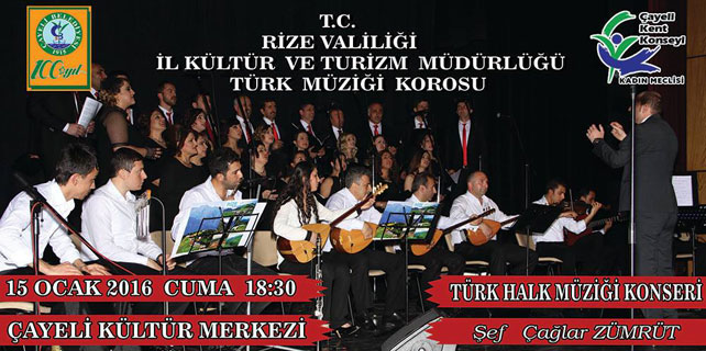 Çayeli'nde ücretsiz Türk Halk Müziği Konseri